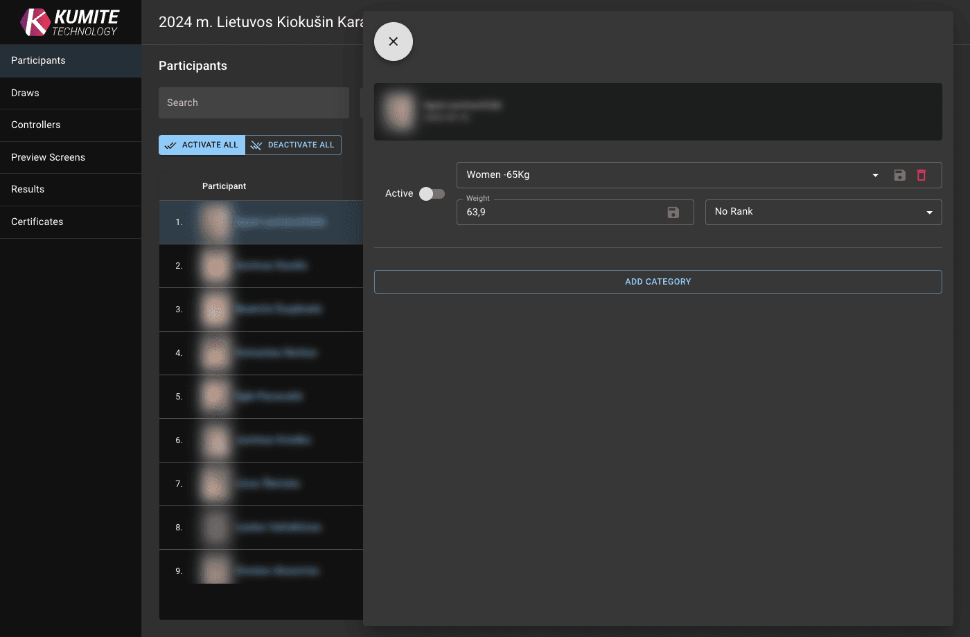 Редактировать участника